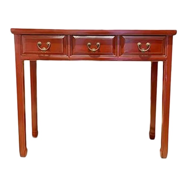 1990s Asian Ming Style Console Table-Red For Sale