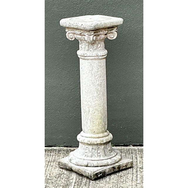 Vintage Cast Concrete Corinthian Column Pedestal For Sale In West Palm - Image 6 of 12