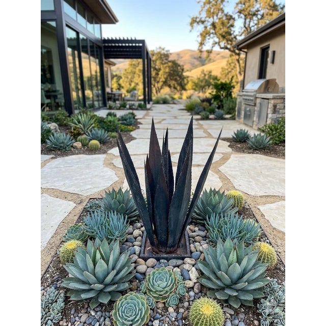 Handcrafted Moroccan Sculptural Metal Agave Succulent For Sale - Image 10 of 12