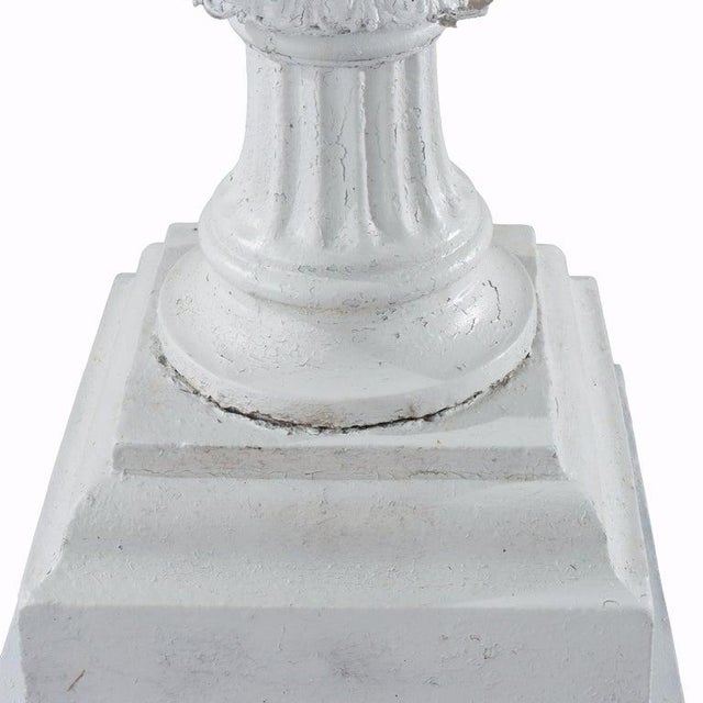 Antique Jw Fiske Attr Painted Cast Iron Garden Urn C1890 For Sale - Image 4 of 6