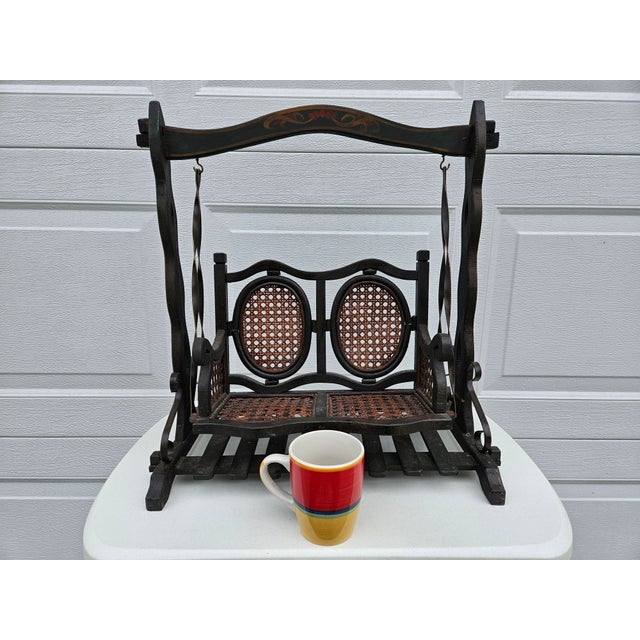 Antique Miniature Swing Set With Cane Seats - Plant Stand For Sale - Image 17 of 17