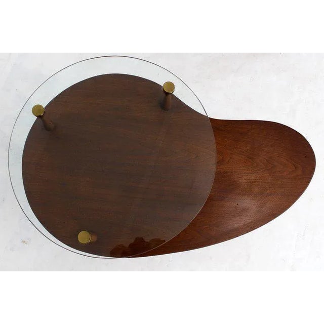 Transparent Kidney Organic Shape Two-Tier Tri-Legged Side Tables - A Pair For Sale - Image 8 of 11