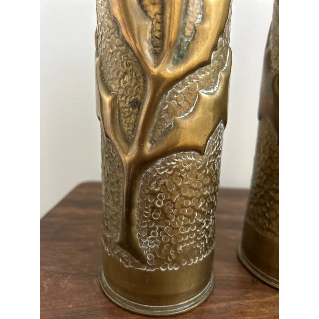 Stunning Pair of World War I Trench Art Vases - France For Sale - Image 10 of 16