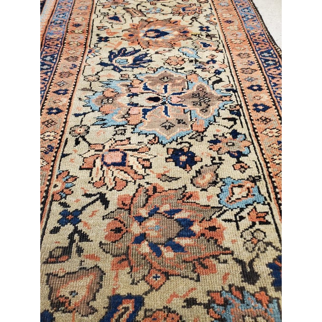 Antique Persian Sultanabad Handmade Oriental Navy Blue, Rust & Gold Rug For Sale - Image 12 of 12