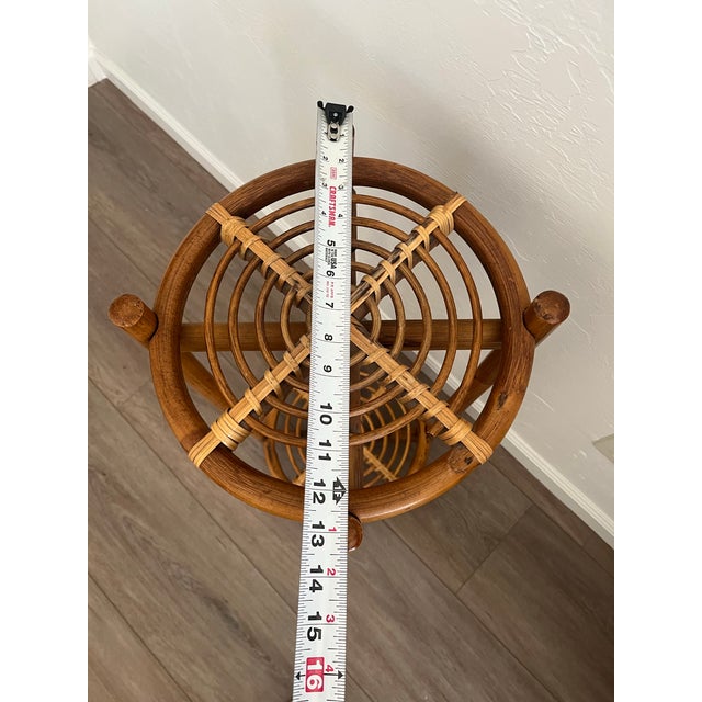 Wood 1970s Coastal Boho Bamboo End Table - Plant Stand For Sale - Image 7 of 9