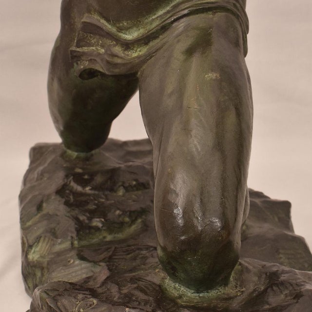 Metal Alexandre Ouline, Art Deco Warrior Man, 20th Century, Bronze For Sale - Image 7 of 12