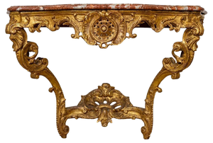 Large Regency Carved and Gilded Wood Console Table, 18th Century