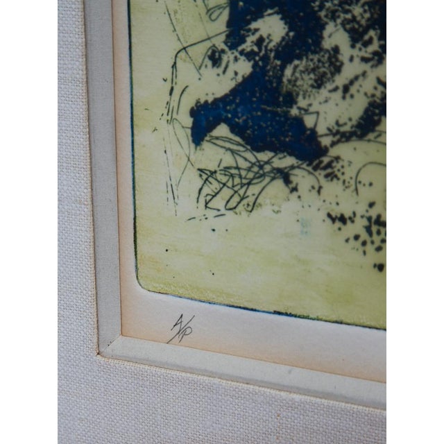 1960s Mid Century Modern Art Print Artist Proof Abstract Splatter Yellow Orange Blue For Sale - Image 9 of 12
