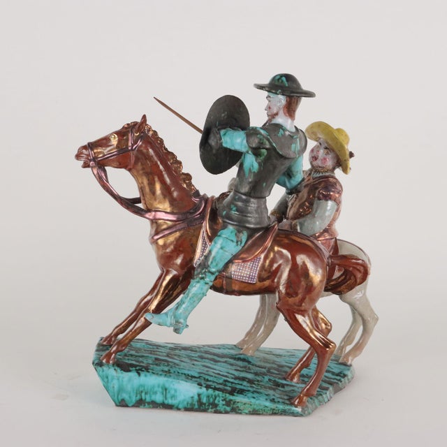 Brown Sculpture of Don Quixote and Sancho Panza, 20th Century For Sale - Image 8 of 14