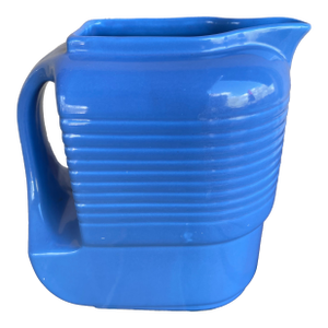 1930s Art Deco Westinghouse Hall Periwinkle Blue Pitcher
