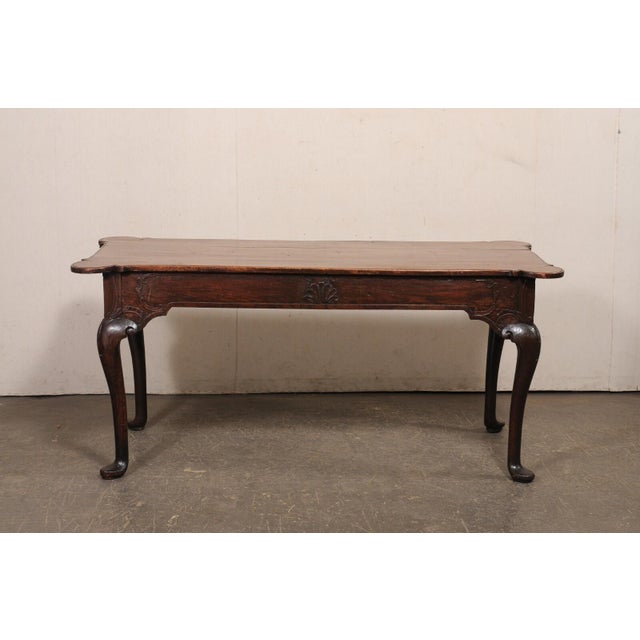 18th Century 18th Century Portuguese Baroque Walnut Carved Console Table For Sale - Image 5 of 12