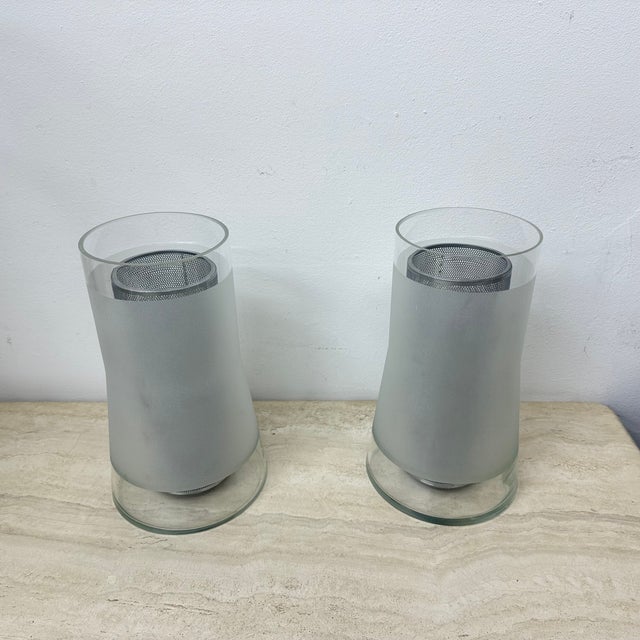 Metal Vintage Table Lamps in Frosted Glass with Diffuser from Ikea, 1980s, Set of 2 For Sale - Image 7 of 18