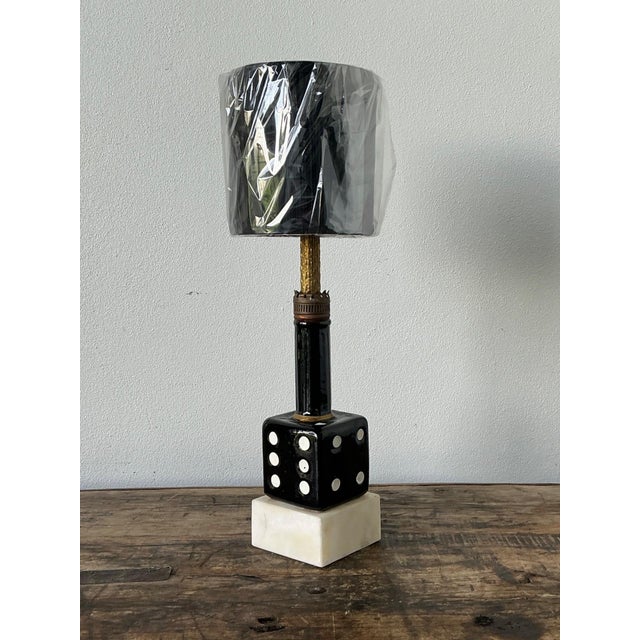 Vintage Ceramic Dice Table Lamp For Sale - Image 13 of 15