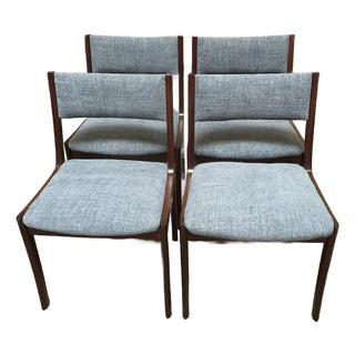 Set of Four Danish Modern Mahogany Framed Dining Chairs by Andels-Möbel-Magasinet, Denmark c.1960 For Sale