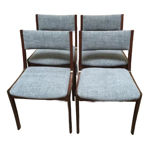 Set of Four Danish Modern Mahogany Framed Dining Chairs by Andels-Möbel-Magasinet, Denmark c.1960 For Sale