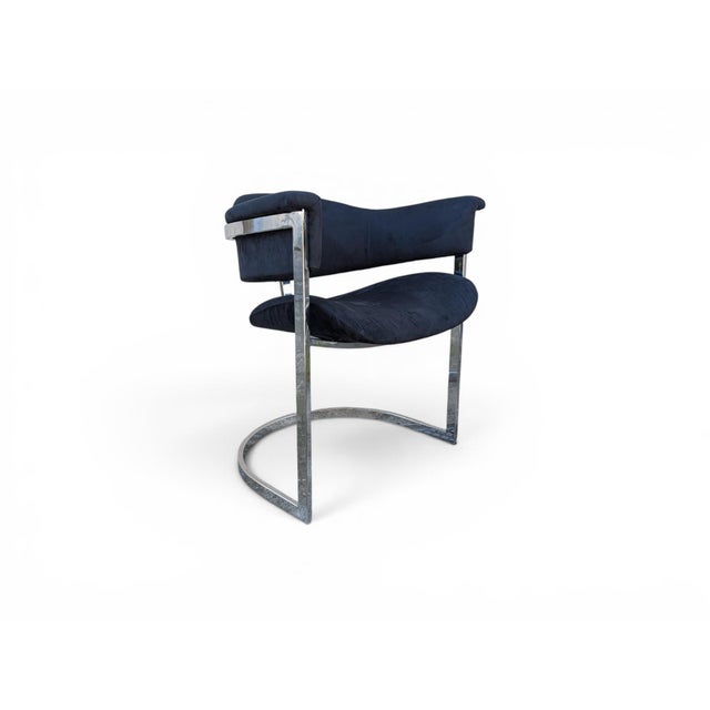 Dining Chairs in Steel and Black Velvet, 1970s, Set of 6 For Sale - Image 14 of 18