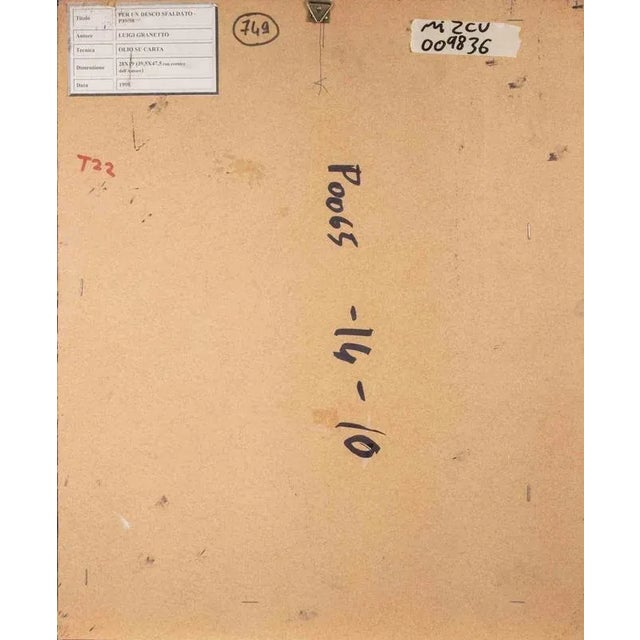 Contemporary Luigi Granetto, For a Crumbled Table, Oil on Paper, 1998, Framed For Sale - Image 3 of 5