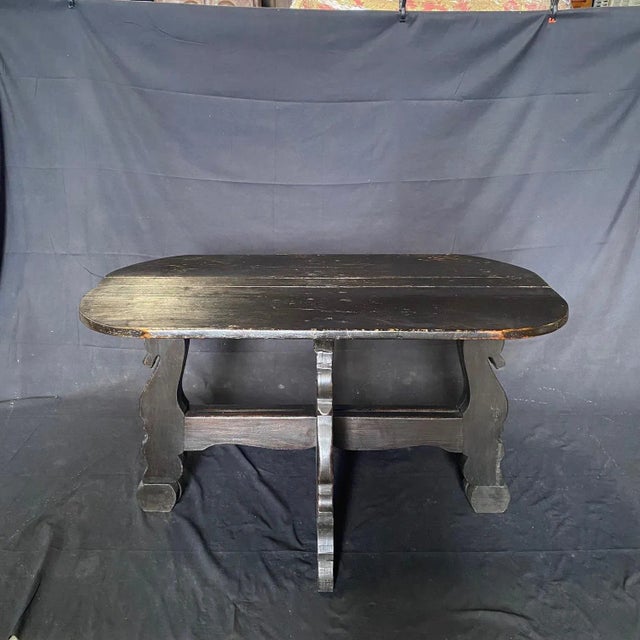 Antique Spanish Ebony Demilune Tables, Consoles or Side Tables -A Pair For Sale - Image 10 of 12