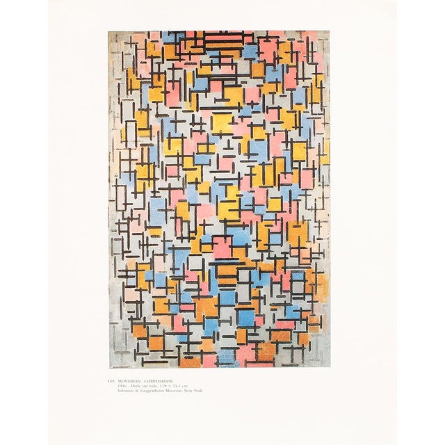 A stunning full-color print after painting "Composition" (1916) by Piet Mondrian. Published by New French Editions in...