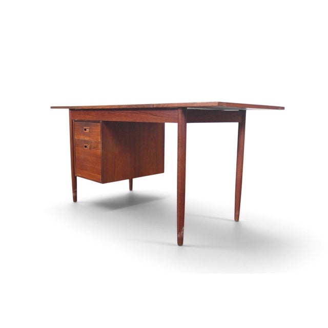 Scandinavian Modern Drop Leaf Desk With Movable Case in Teak For Sale - Image 11 of 16