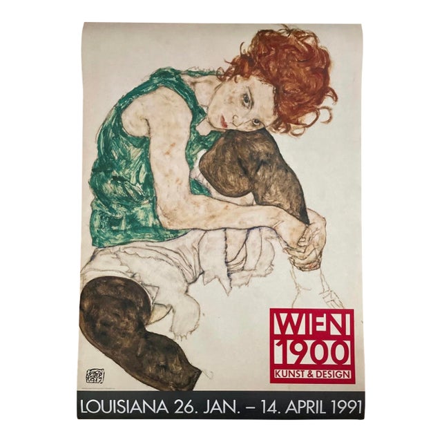 Egon Schiele (1890-1918), Siddende Kvinde ( Kunstnerens Kone), 1971, Nationalgalleriet, Prag, Vienna 1900- Art, Exibition Poster Louisiana For Sale