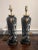 1970s Chinoiserie Black and White Cherry Blossom Tall Lamps With Gold Elephant Head Rings - A Pair For Sale - Image 4 of 11