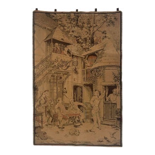1920s French Tavern Scene Tapestry For Sale