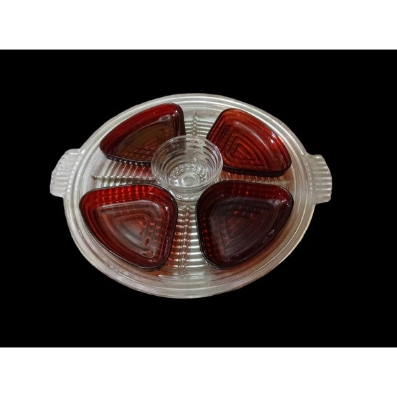 Art Deco 1930s Manhattan Art Deco Glass 34 Pc Dining Room Setting For Sale - Image 3 of 7