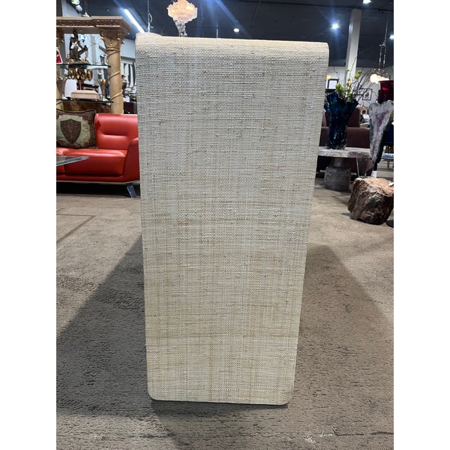 Crate & Barrel Crate and Barrel Grasscloth “Meadow” Console Table For Sale - Image 4 of 12