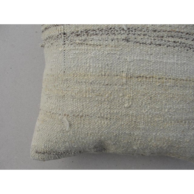White 1970s White Kilim Rug Pillow Cover For Sale - Image 8 of 12