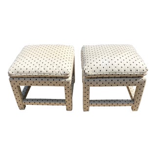 1980s Pair of Parson Style Ottomans For Sale