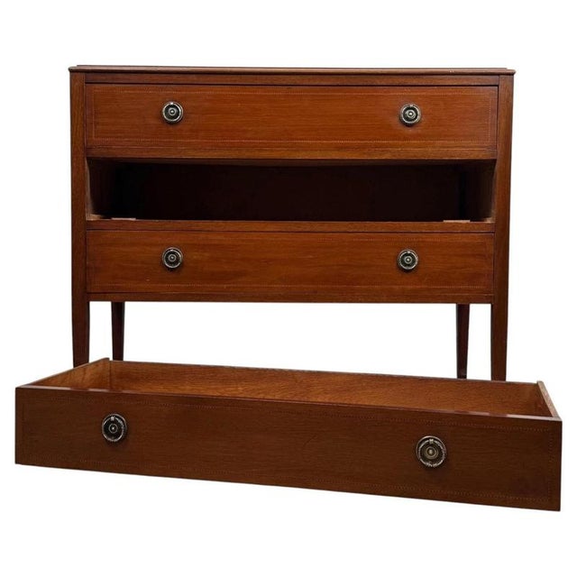 Antique English Inlaid Mahogany Chest of Drawers For Sale - Image 4 of 13