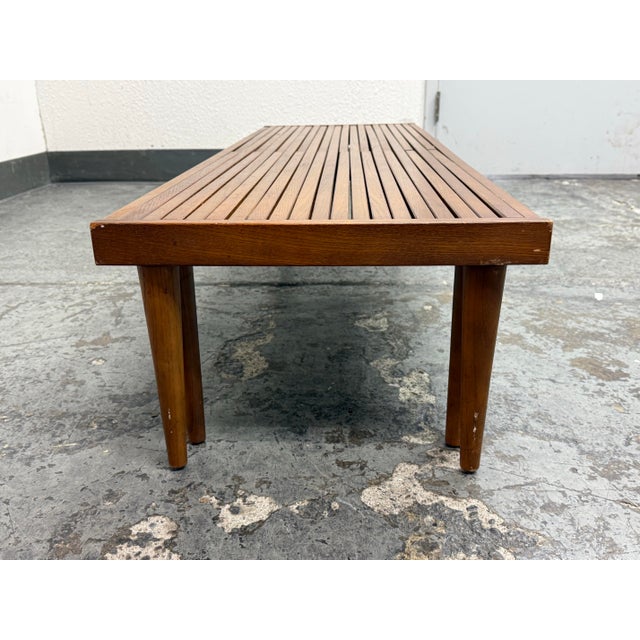 John Keal for Brown Saltman Expandable Slat Bench, Mid 20th Century For Sale In San Francisco - Image 6 of 12