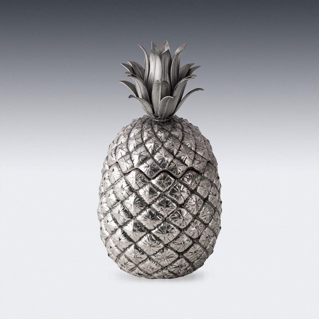 1960s Vintage Silver Plated Pineapple Ice Bucket by Mauro Manetti, 1960 For Sale - Image 5 of 15