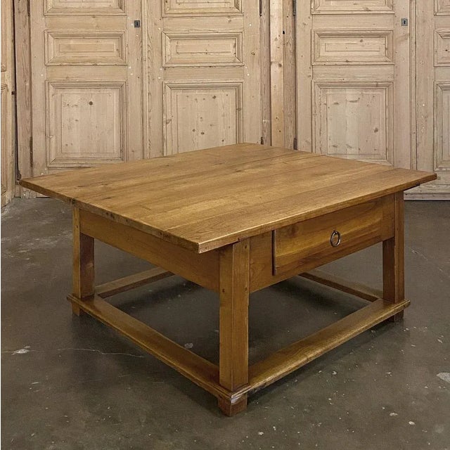 French Country 19th Century Rustic Country French Fruitwood Coffee Table For Sale - Image 3 of 13