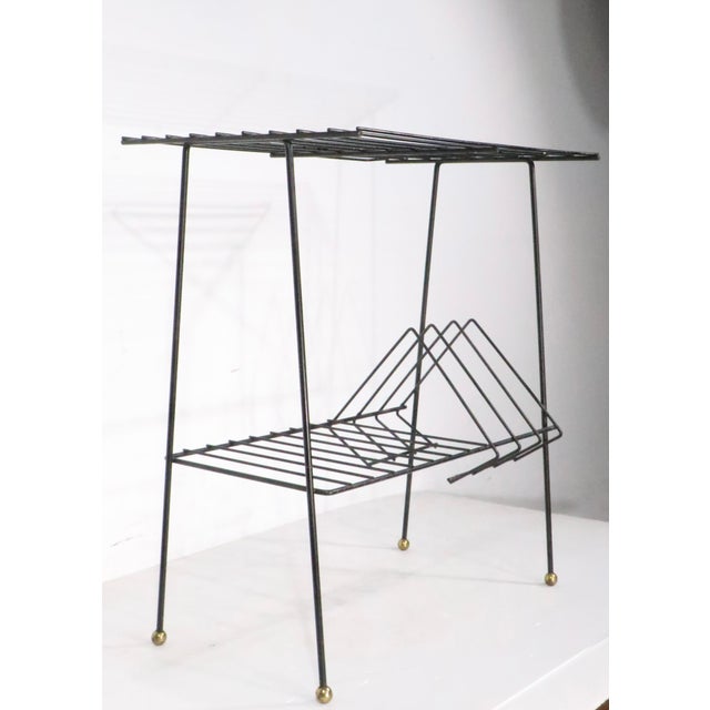Mid 20th Century Wrought Iron Record Rack Stand For Sale - Image 4 of 10