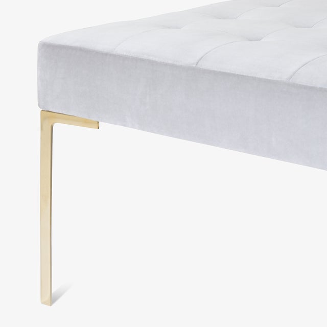 Astor Large Brass Tufted Ottoman in Sharkskin Velvet by Montage For Sale In New York - Image 6 of 8