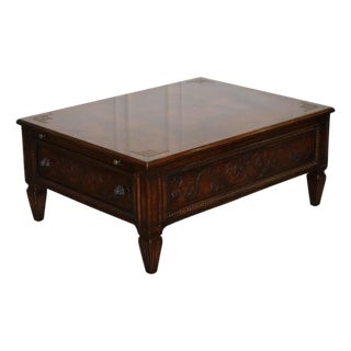 American Coffee Table with Drawers and Butler Trays by Theodore Alexander For Sale