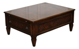 American Coffee Table with Drawers and Butler Trays by Theodore Alexander