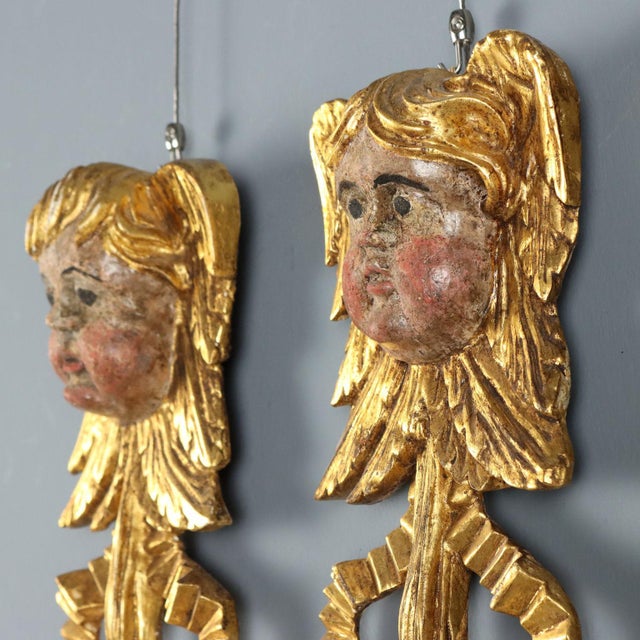 Carved and Gilded Wooden Pilasters, Set of 2 For Sale - Image 5 of 12