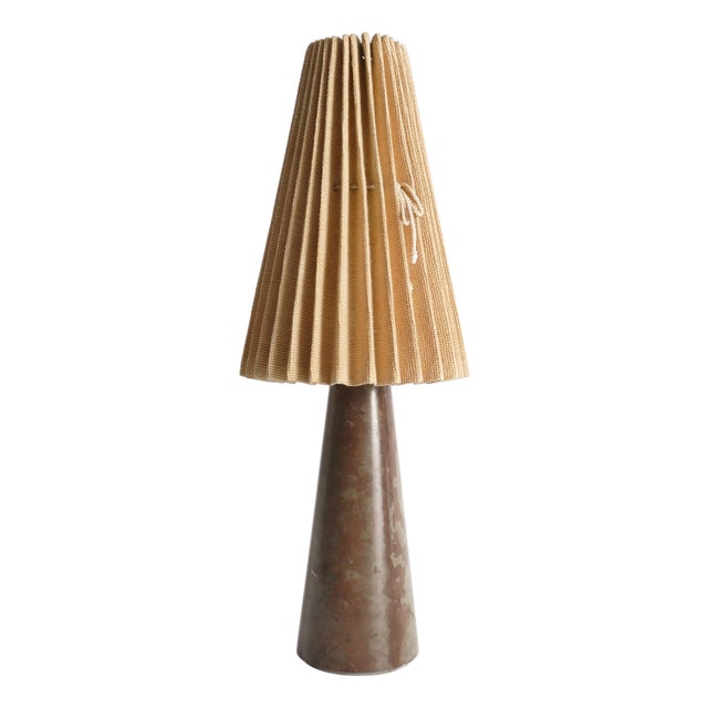 Mid-Century Modern Brown Limestone Table Lamp by Jan Johansson, Sweden, 1970s For Sale