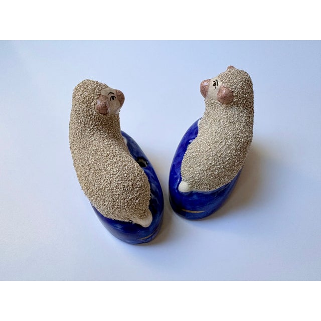 Staffordshire Pair of Antique Staffordshire Sheep For Sale - Image 4 of 10
