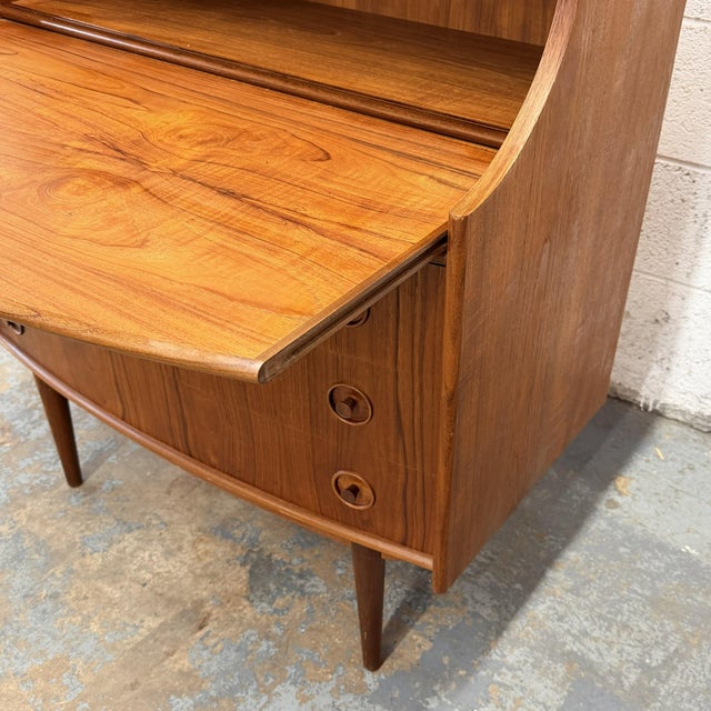 Wood Vintage Danish Modern Teak Secretary Desk by Gunnar Falsig, Circa 1960's For Sale - Image 7 of 11