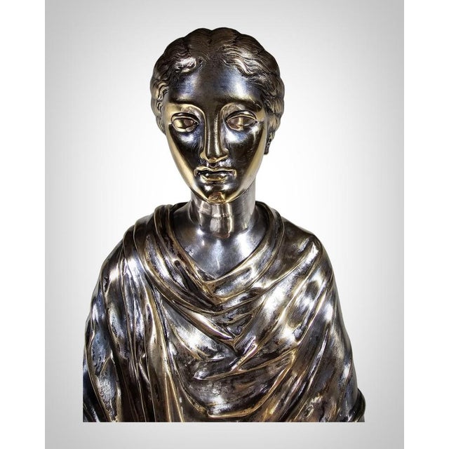 Bronze Sculpture Depicting Greek Lady Seated, 1875 For Sale - Image 12 of 14