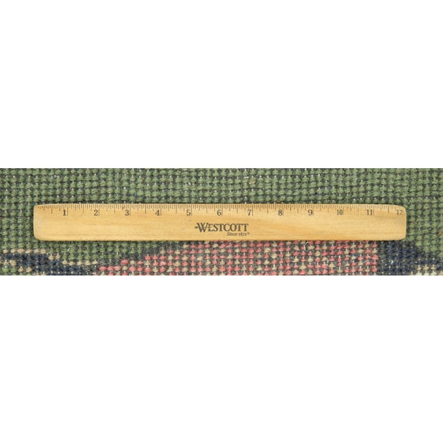 Koi Fish Olive Green Hand Knotted Runner Rug 2.6x8Ft. For Sale - Image 9 of 18