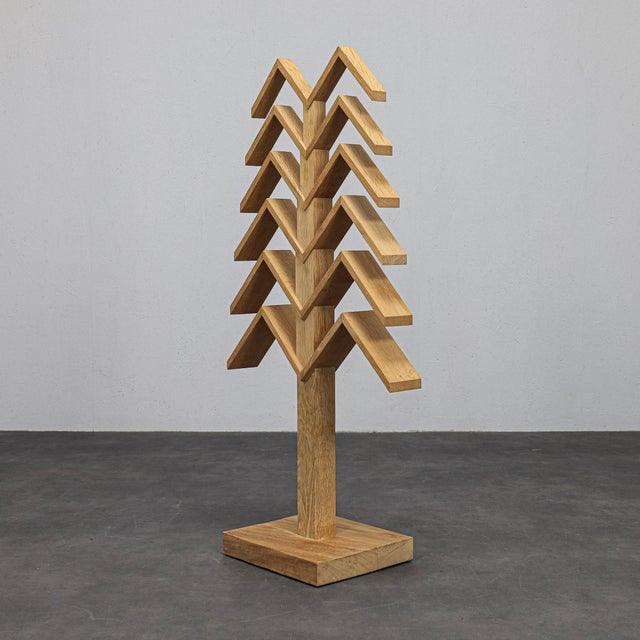 1990s Herma Steur, Geometric Abstract Sculpture, 1990s, Oak For Sale - Image 5 of 10