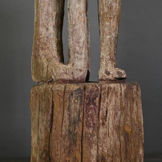 Leti Tribal Statue in Aged Wood with Stand For Sale - Image 5 of 7