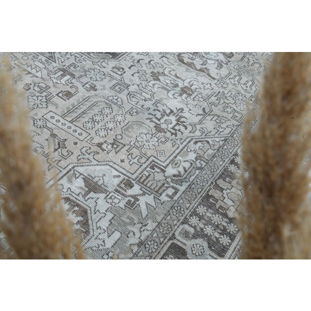 1970s Vintage Persian Handmade Wool Cotton Brown Area Rug For Sale - Image 11 of 11
