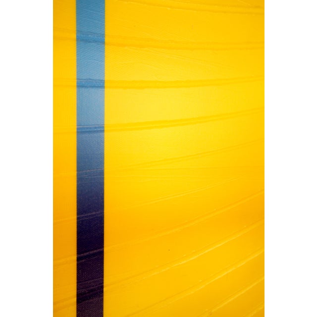 Textile Contemporary Abstract Matte Gel Applied on Fine Art Digital Printed Canvas "Bouton D’or Alizarine Zinzolin # Cosmopolitain" by Jerome Tham Vo My For Sale - Image 7 of 7