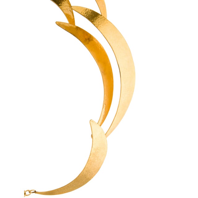 Gold 1990s Herve Van Der Straeten Choker Collar Necklace Scalloped Edges 24k Gold Plated For Sale - Image 8 of 10